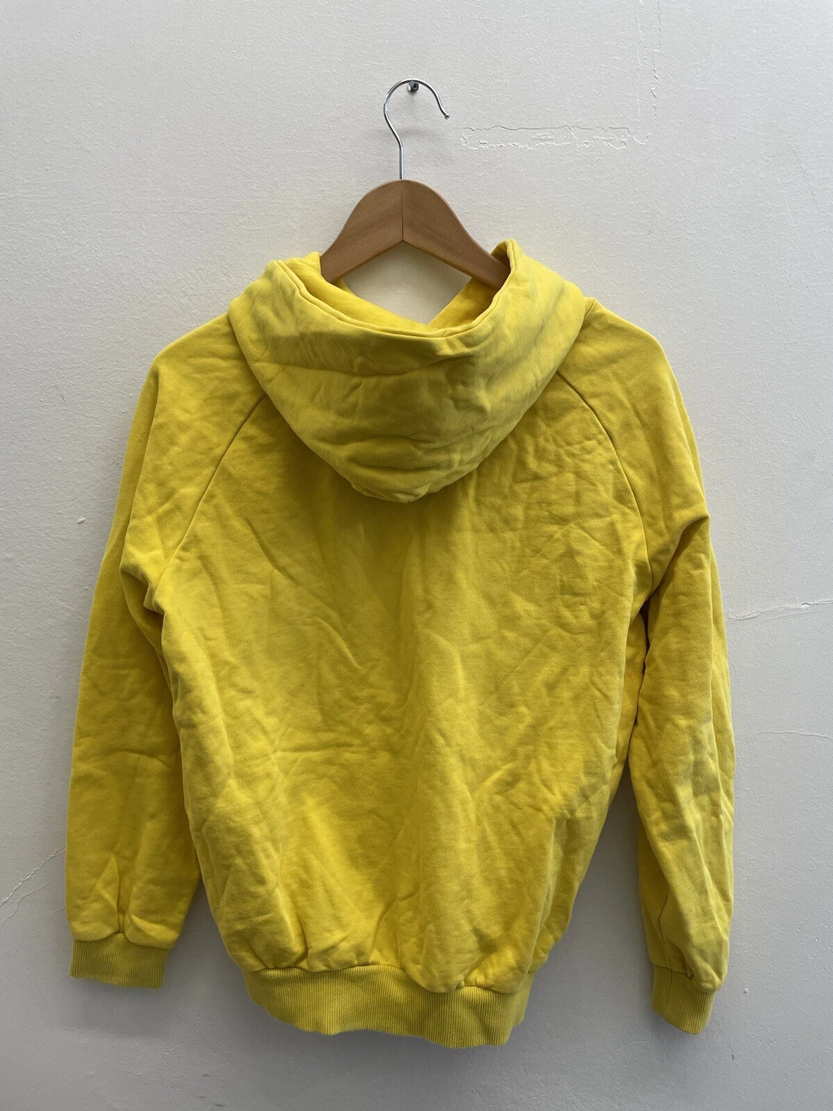 Autentica felpa con cappuccio BALENCIAGA UOMO cotone giallo "Il potere dei sogni" taglia XS
