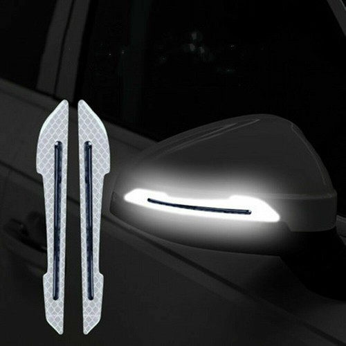 2x Reflective Carbon Fiber Car Side Mirror Warning Molding Sticker Accessories - Picture 7 of 12