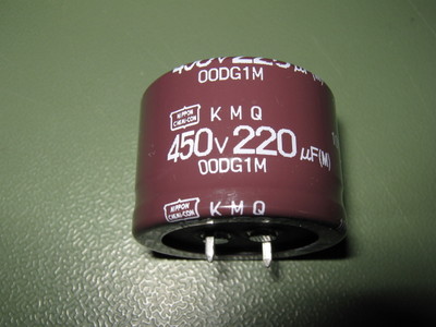 1x Elko NCC KMQ 220µF/450V 105°C 35x25mm 2000h extrakurz KMQ451VSN221MA25S 220uF