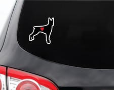 I love Heart Doberman Dog Decal Sticker  Truck Car Window Bumper Laptop