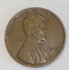 1944 Lincoln Wheat Cent Penny No Mint Mark - Error No L  In Liberty & Rim Damage