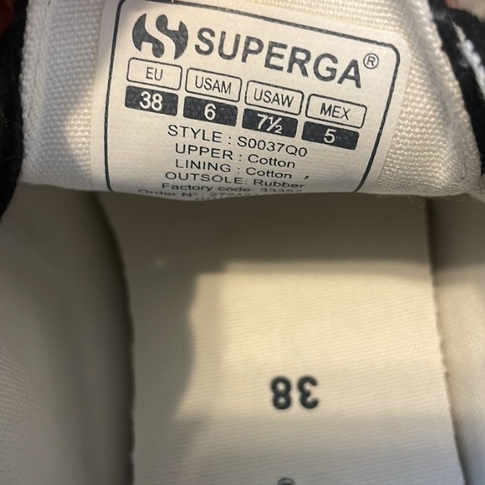 Superga Women's Black White Star Sneakers Size 7.5