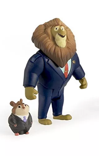 Pacote de personagens Zootopia prefeito coração de leão e empresário lemming