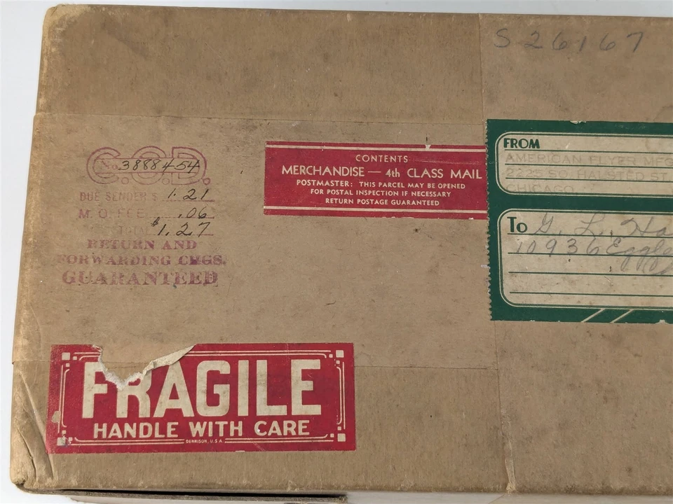 American Flyer 1930s Chicago Manufacturing Empty Shipping Box Model Railroad - Image 3 of 4