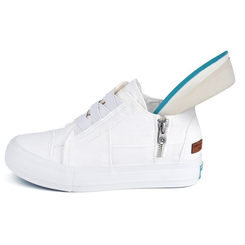 Womens Platform Sneakers Elastic Fashion Canvas Slip On Low Top Casual Shoes - Picture 9 of 129