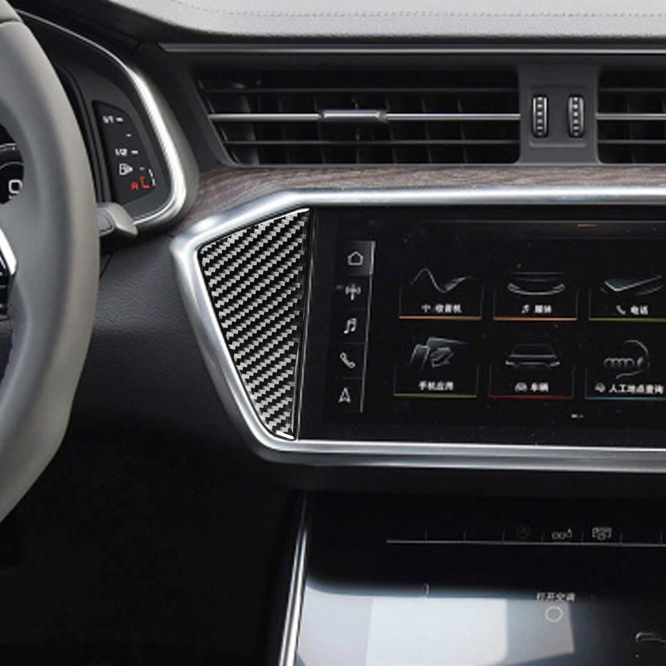 Real Carbon Fiber Center Console Dashboard Panel Cover For Audi A6 C8 A7 2019-24 - Изображение 4 из 4