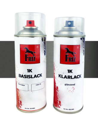 FRIZ Spraydosen Set 400ml für Opel 10A Quarzgrau Met. + 400ml Klarlack