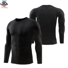 Men Bicycle Cycling Base Layer Long Jersey Sports Running Shirt Moisture Wicking