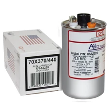 AmRad USA2228 Round Run Capacitor 70 uF MFD 370 / 440 Volt Made in USA