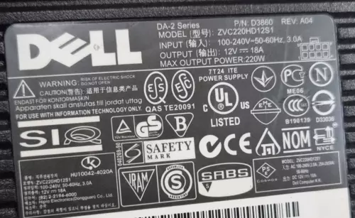 DELL DA2 Series A/C ADAPTER FOR OPTIPLEX 745 755 760 GX620 SX280. Tracked Ship
