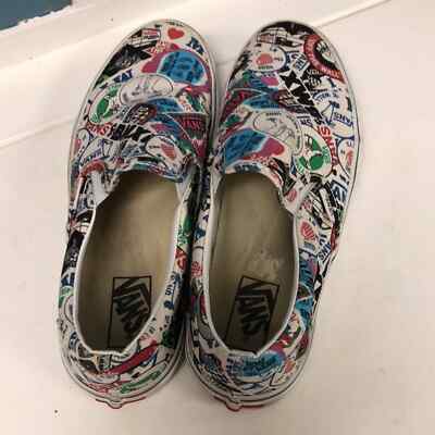 Vans Classic Slip-On Mash Up Stickers Mens 9 Skateboard  display picture 3