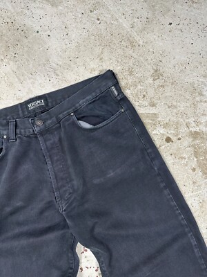 Vintage 90s Versace Jeans Couture Black Washed Denim Pants | eBay