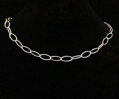 30'' Massives Sterlingsilber Diamantschliff Oval Gliederkette. Charles Garnier, Peru