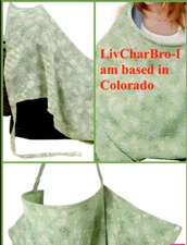 Muslin Nursing Cover Arch Neckline Stroller Car Seat Cover Nursing Blanket GREEN