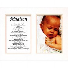 Townsend Personalized Matted Frame With The Name Its Meaning - Bianca