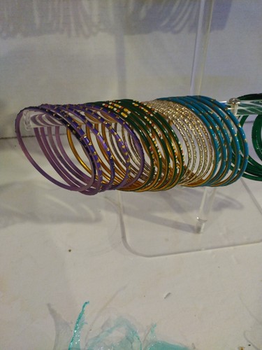 INDIAN Bangles - Colorful Metal Bracelets Huge Lot Jewelry Fashion - Picture 12 of 24