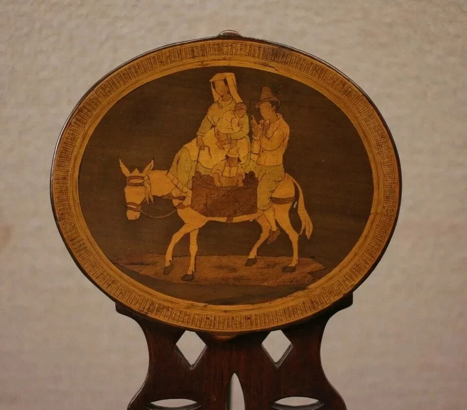 Soporte de música ajustable inglés victoriano con figuras incrustadas - decorativo antiguo Foto 2 de 4