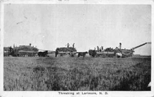 Larimore North Dakota Threshing Farming Scene Vintage Postcard AA82515