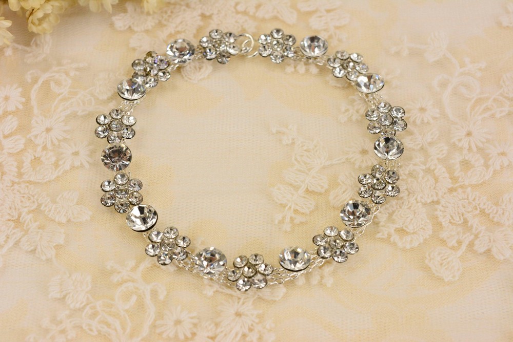 Floral Rhinestone Applique Crystal Costume Diamante Motif Wedding Accessories