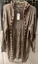 Hooded Sweater Cardigan, large new