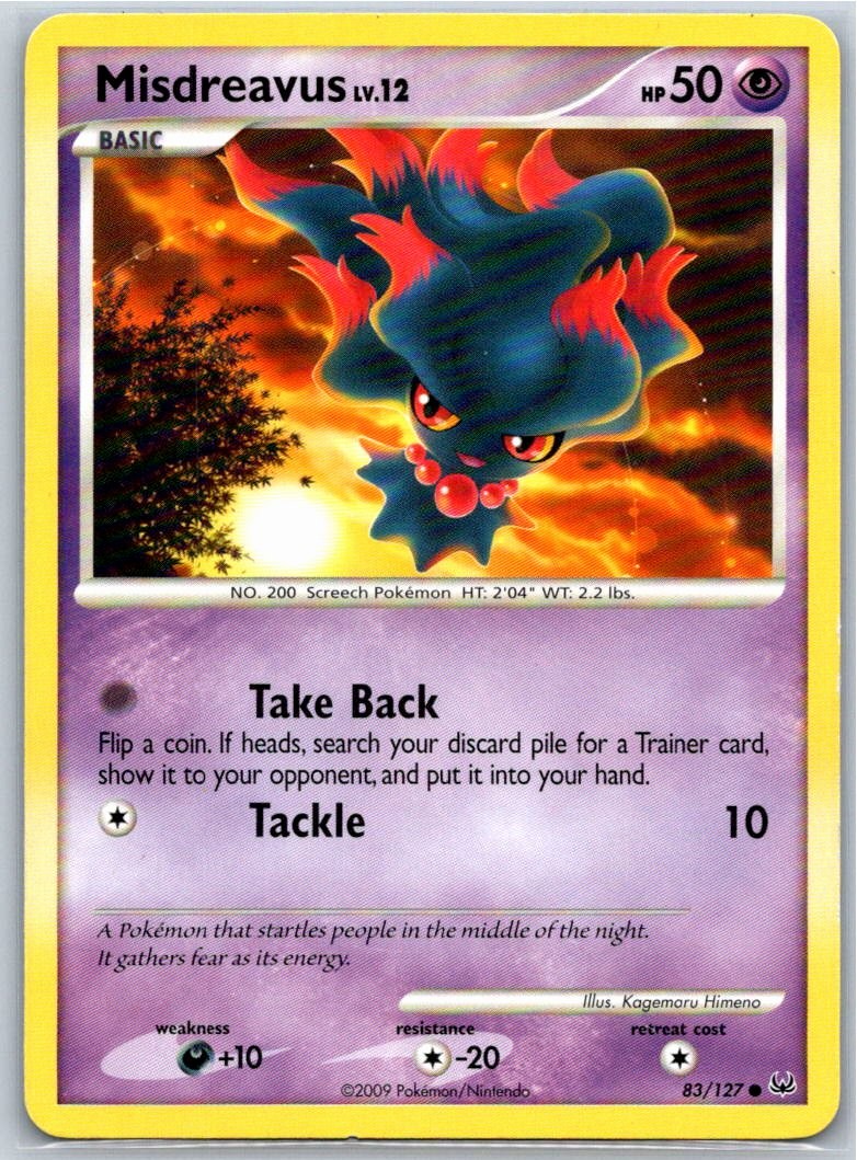 Misdreavus Platinum 83/127 MP-LP Pokémon Card