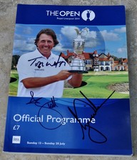 The Open 2014 Programme Royal Liverpool Multi Signed Tiger Woods +2 V. Rare COA