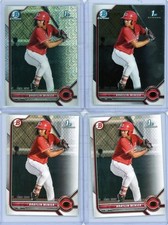 4 * BRAYLIN MINIER * 2022 1ST BOWMAN CHROME MOJO REFRACTOR RC + BASE RC'S