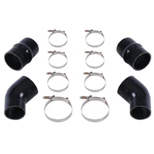 Black Intercooler Boot Silicone Hose w/Clamp Kit For 94-02 Dodge Ram Pickup 5.9L