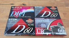 Vintage Blank Cassette Tapes Fuji TDK Maxell 60 Min Sealed Lot of 4