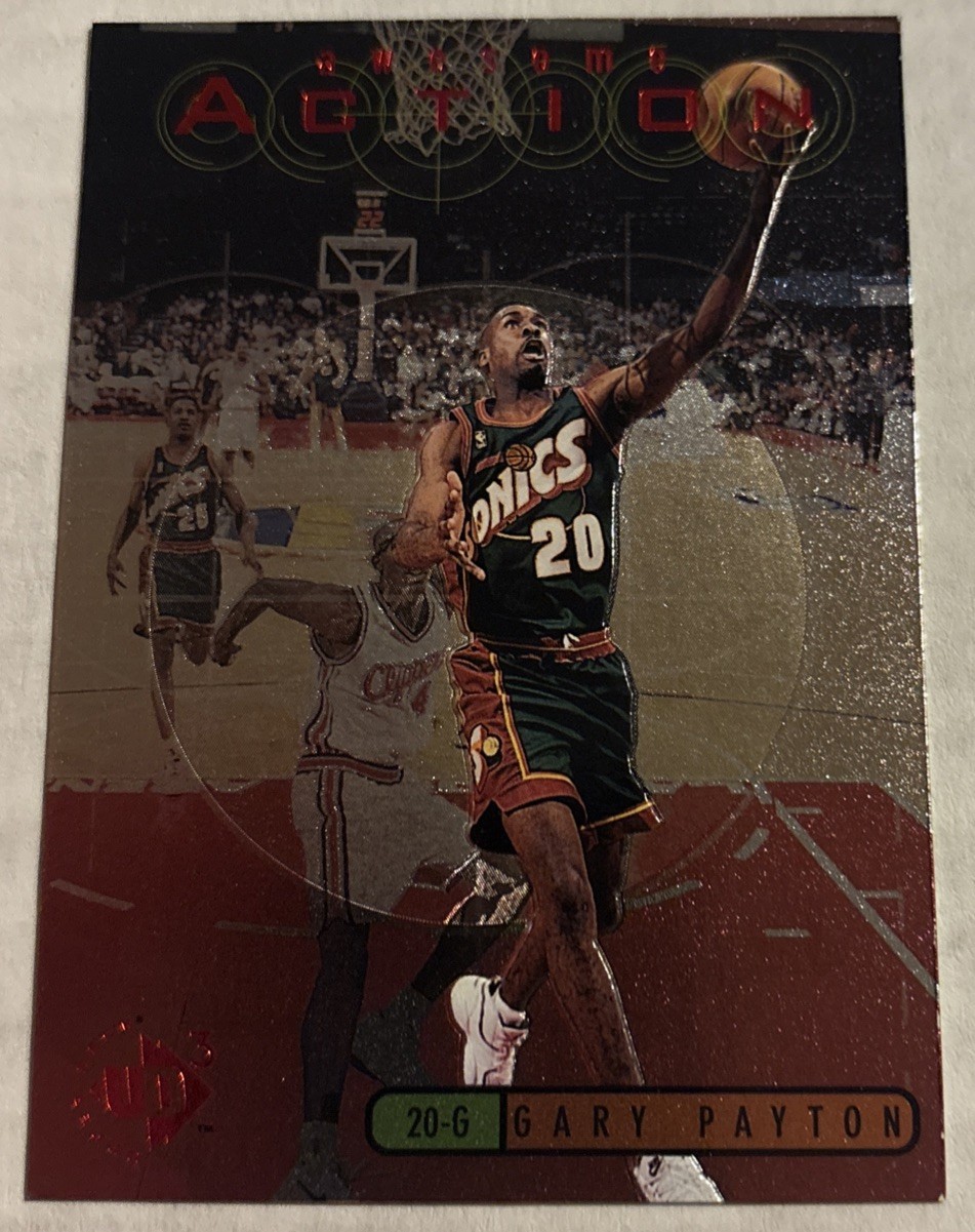 1997-98 Upper Deck UD3 Awesome Action #A17 Gary Payton Seattle SuperSonics NM-MT