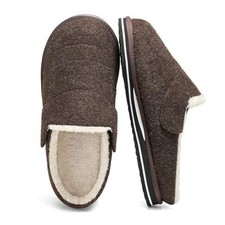 Mens Slippers with Arch Support, Memory Foam House Slippers for Men 11 Brown