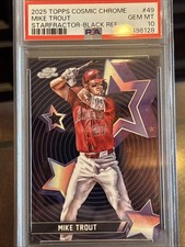 2025 Cosmic Chrome Mike Trout Black Starfractor /10 #49 PSA 10 GEM MINT Angels