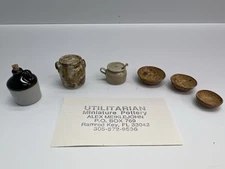 VTG Utilitarian Pottery Lot signed Alex Meiklejohn 1:12  dollhouse miniature