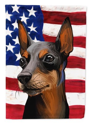 Caroline's Treasures Toy Manchester Terrier American Flag Garden Flag CK6743GF