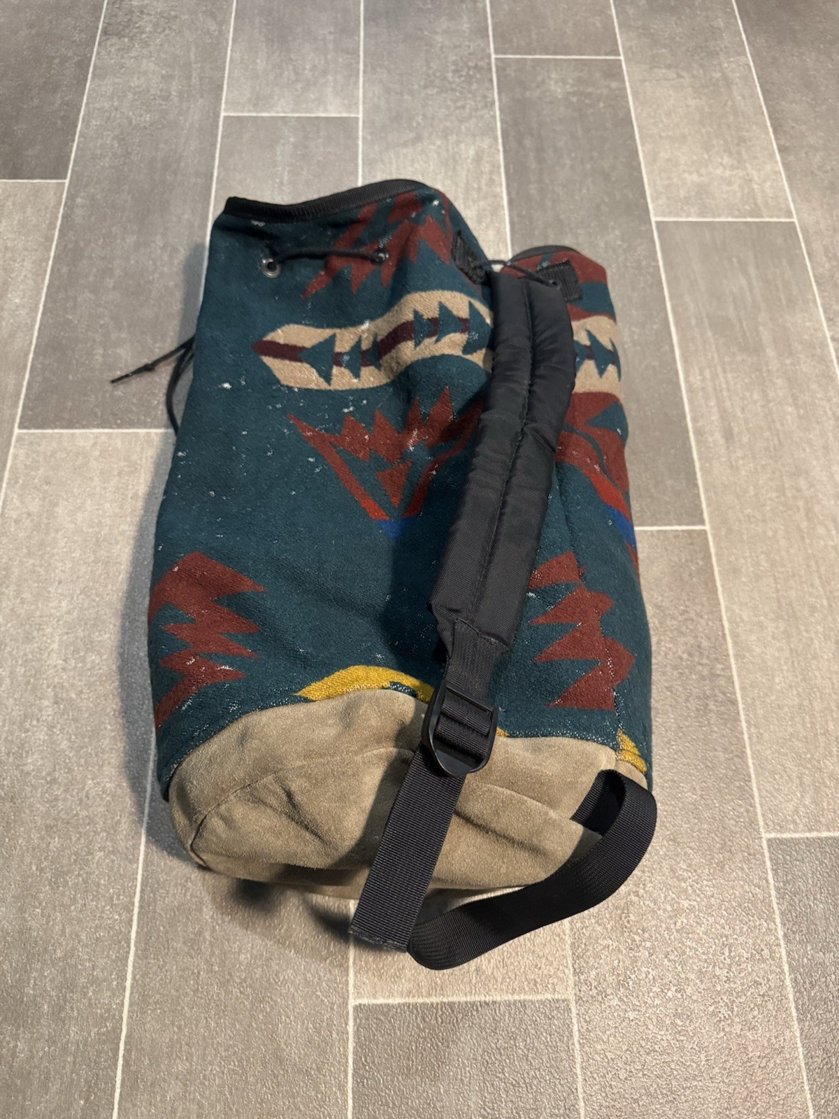 Vintage Pendleton Wool Sling Backpack Drawstring … - image 1