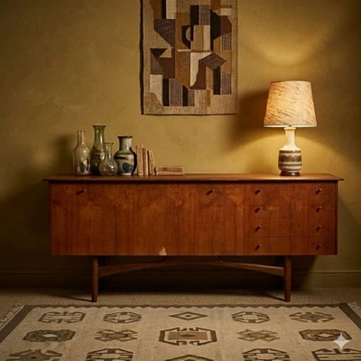 Vintage Anrichte Teck Furniert Design Italien der 1960er Jahre Originell - Bild 1 von 4