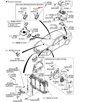 MAZDA 6 Sedan MK3 Rain Sensor DHL6665G0B NEW GENUINE