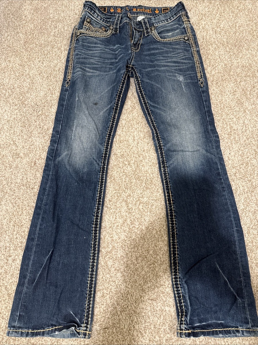 $220 Rock Revival Jeans Peyton Slim Boot mens 29