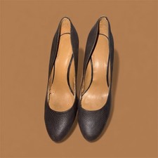 Nine West Women's Black Embossed Leather Pointed Toe High Heel Pumps Size 8 5M