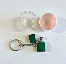 Miniature Flip Top Petrol Lighter Keychain in Plastic Bubble Unused