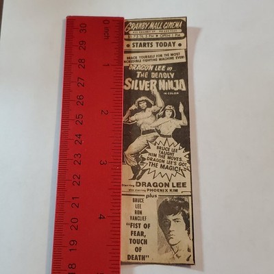 Dragon Lee The Deadly Silver Ninja Movie Ad Flyer Bruce Lee Martial Arts Cinema