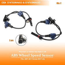 For 2007-2011 Honda Cr-v 2.4l Abs Sensor Oem Rear Left Right Pair 57475swa003