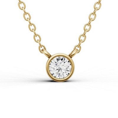 14K Gelbgold 0,75CT Lab Grown Runde Form Diamant Solitär Anhänger
