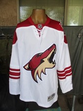 Vtg PHOENIX COYOTES, Arizona Hockey Team White Jersey, MEDIUM, Reebok