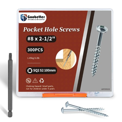 #ad Pocket Hole Wood Screws Washer Head Square Drive Zinc Plated 21 2 In 300 PCS $38.25