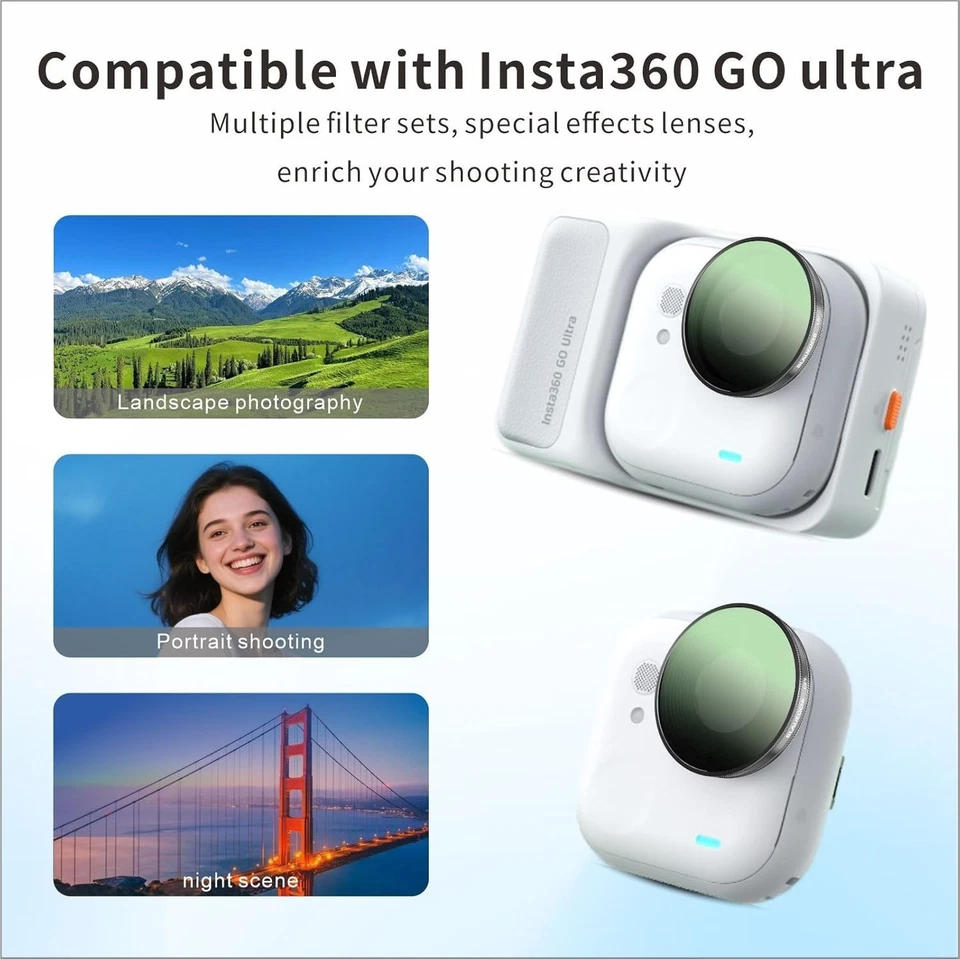 BLAUOCHI ND Filter Set for Insta360 Go Ultra – 6 Pack UV CPL ND8 ND16 ND32 ND64 - Image 3 of 4