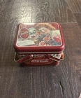 Vintage 80s 90s Drink Coca Cola Tin Handles Refreshing Coke Woman Floral Atlanta