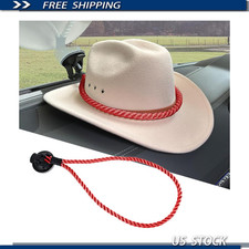 Car Cowboy Hat Holder Rack, Universal Mount Suction Cup and Handmade Rope SUV Tr
