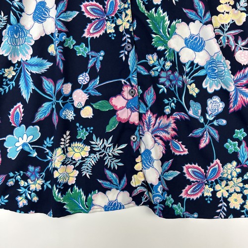Catherines Womens Henley Button Blouse Size 3X Floral Print Colorful Y-Neck - Picture 3 of 14