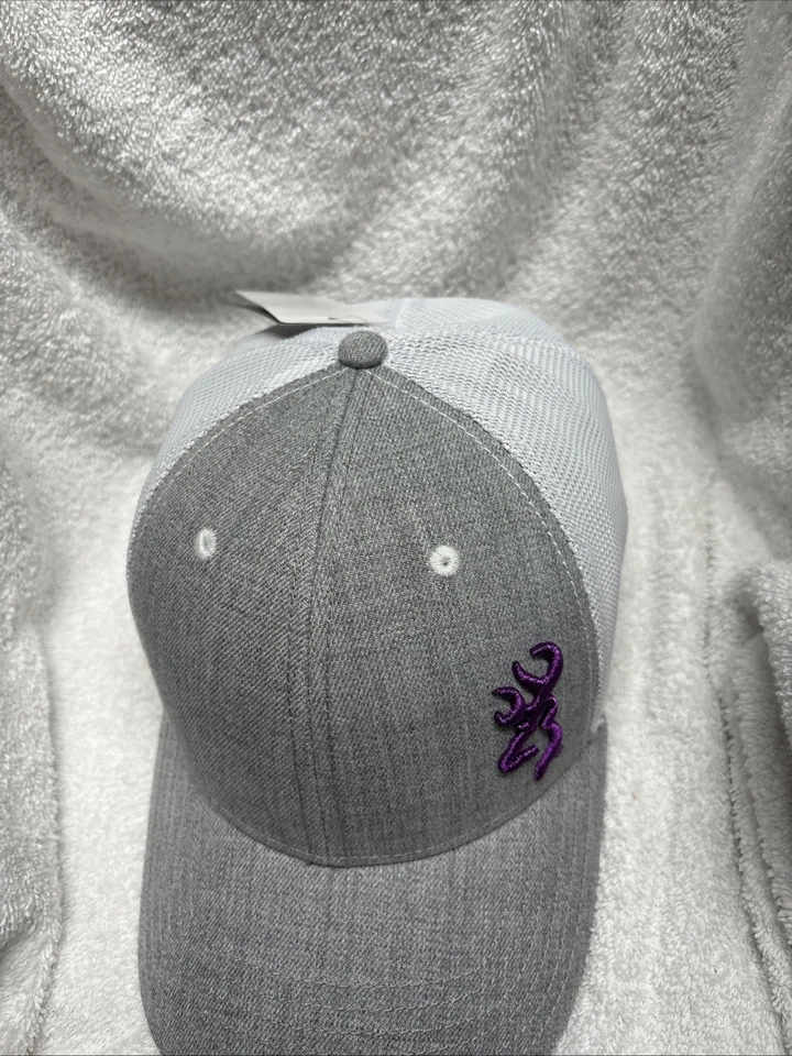 NWT Browning Nadia Baseball Cap Gray/White Hook & Loop Closure Adjustable Logo - Image 3 of 4